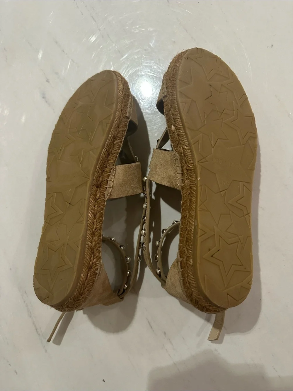Jimmy Choo Denise Flat Espadrille, 37.5, Beige